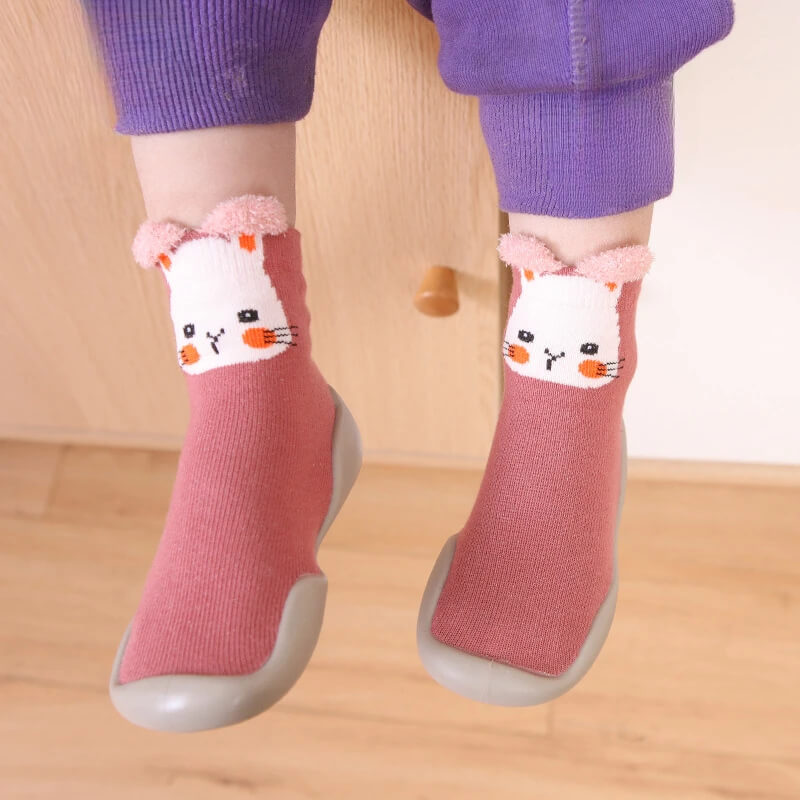 Chaussure Bébé Marche Motifs Animaux 6 Mois-3 Ans – Coton, Semelle TPE Antidérapante, Lavable | ZooWalk by TrioNest™ Mon Adorable Bébé