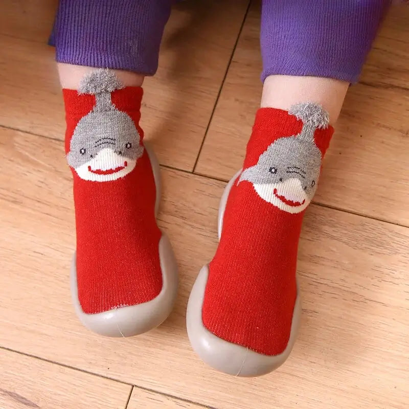 Chaussure Bébé Marche Motifs Animaux 6 Mois-3 Ans – Coton, Semelle TPE Antidérapante, Lavable | ZooWalk by TrioNest™ Mon Adorable Bébé
