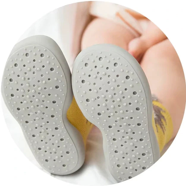 Chaussure Bébé Marche Motifs Animaux 6 Mois-3 Ans – Coton, Semelle TPE Antidérapante, Lavable | ZooWalk by TrioNest™ Mon Adorable Bébé