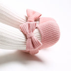 Chaussure Bébé Fille Coton 0-18 Mois – Nœud Papillon, Fermeture Zip, Respirant, Lavable 30° | BowStep by TrioNest™ Mon Adorable Bébé