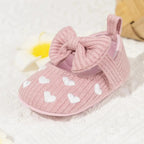 Chaussure Bébé Fille Coton 0-18 Mois – Nœud Papillon, Fermeture Zip, Respirant, Lavable 30° | BowStep by TrioNest™ Mon Adorable Bébé