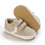 Chaussure Bébé Garçon 0-18 Mois – Coton Naturel, Double Velcro, Semelle Flexible, Lavable 30° | VelcroStep by TrioNest™ Mon Adorable Bébé