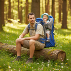 Porte-Bébé Randonnée & Voyage - Châssis Ultra-Léger & Confort Dos - Pare-Soleil & Rangement Intégré | TrioNest Adventure