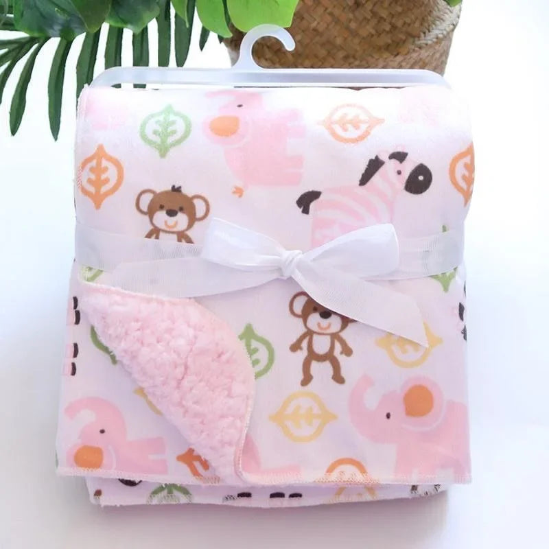 Couverture Bébé Réversible – Polaire Ultra-Douce, Motifs Animaux, Lavable Machine, Cadeau Naissance | FleeceFlip by TrioNest™