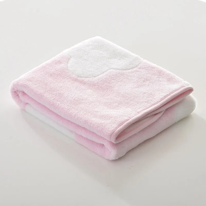Couverture Bébé Motif Nuages | TrioNest™ – Douce & Chaude, Idéale Naissance, Rose & Bleu