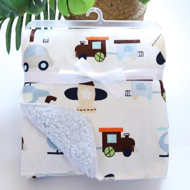 Couverture Bébé Réversible – Polaire Ultra-Douce, Motifs Animaux, Lavable Machine, Cadeau Naissance | FleeceFlip by TrioNest™