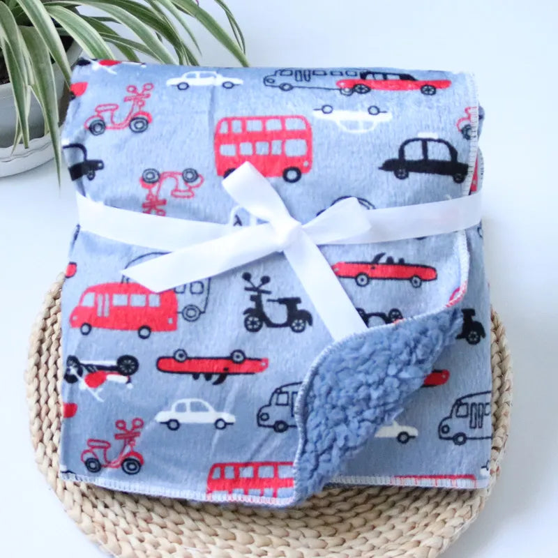 Couverture Bébé Réversible – Polaire Ultra-Douce, Motifs Animaux, Lavable Machine, Cadeau Naissance | FleeceFlip by TrioNest™