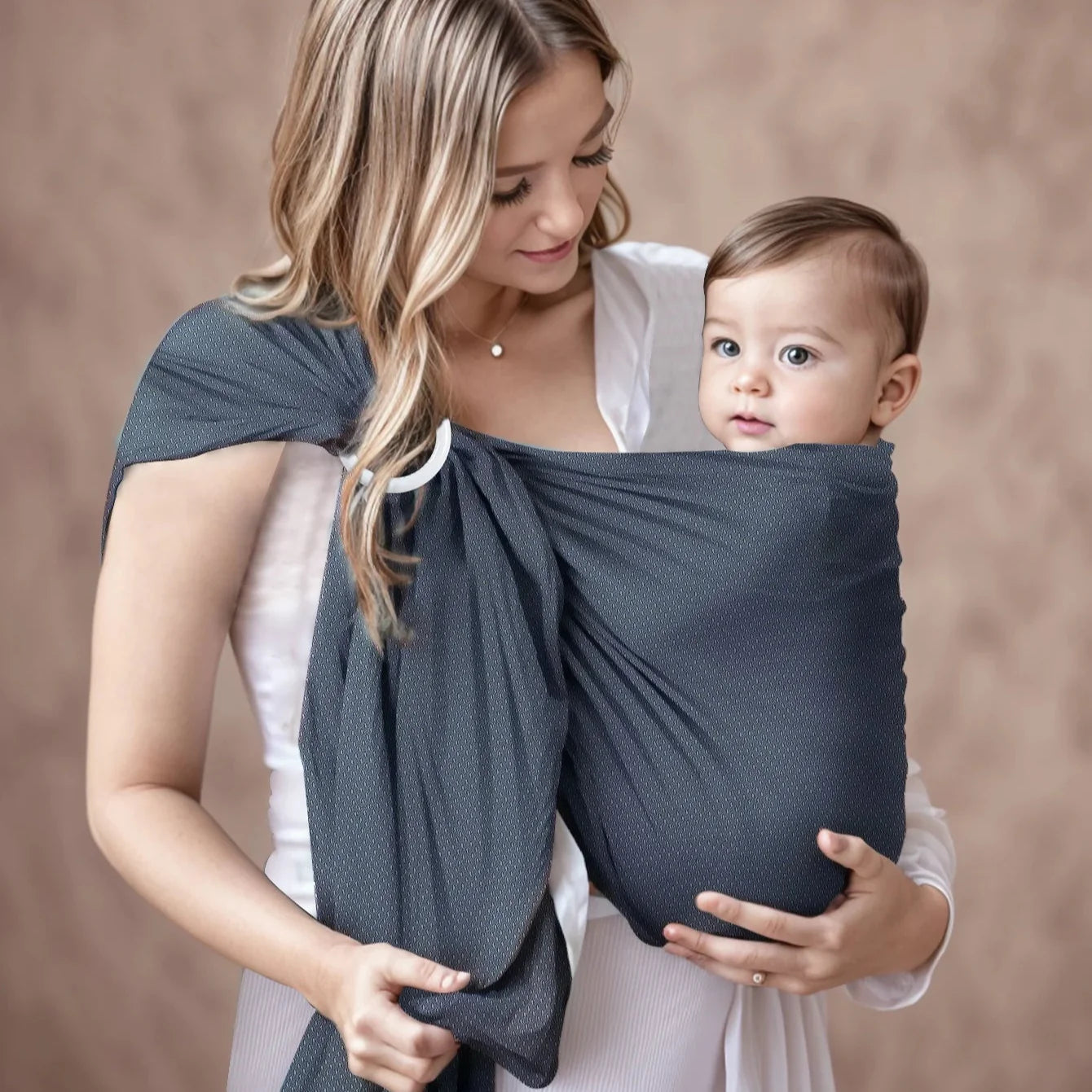 Écharpe Portage Bébé à Anneau AnnelNest – Mesh Respirant, Ajustable, 20 kg | TrioNest™
