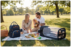 Sac à Dos à Langer 3-en-1 – Lit de Voyage, Imperméable, Charge USB, 7 Compartiments, Compatible Poussette | TrioNest™