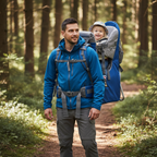 Porte-bébé randonnée TrioNest Adventure - Papa et bébé en forêt