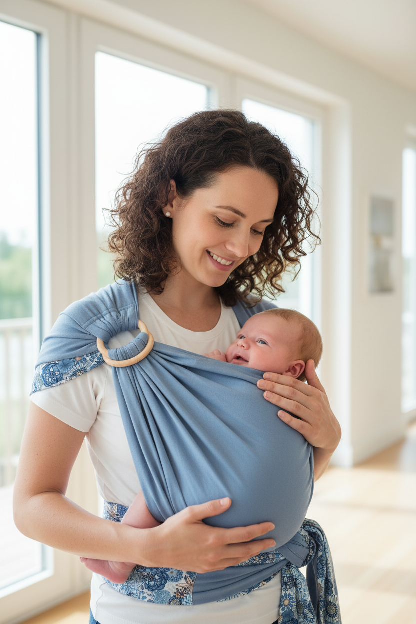 Porte-Bébé Écharpe Enveloppante Multifonction | TrioNest™ – Portage, Allaitement & Protection, 0-36 Mois