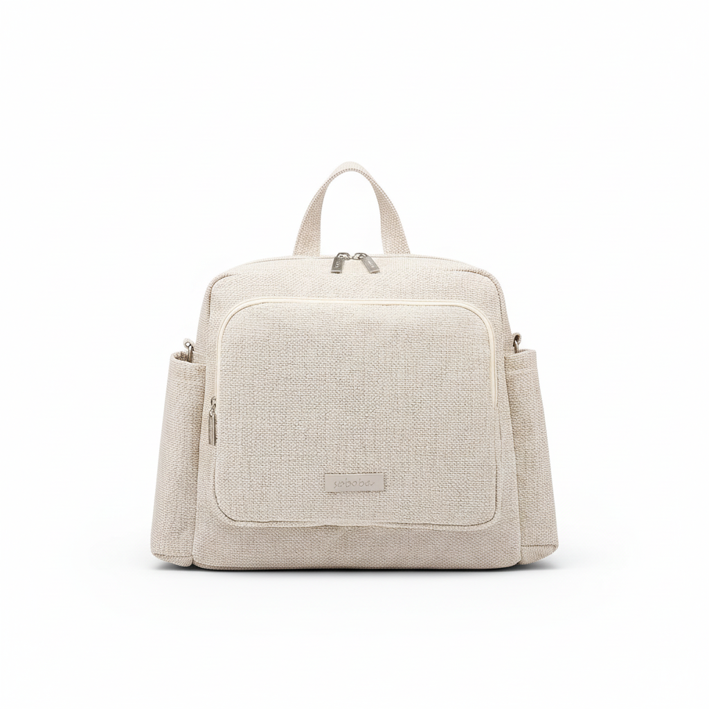 Sac à langer BigBloom Beige fond blanc