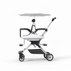 Poussette Double Tandem Dos à Dos – Parasol Anti-UV, Cadre Alu, Pliage 1 Bouton, Roues 360°, Jumeaux & Fratrie | TrioNest™ TrioNest