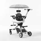Poussette Double Tandem Dos à Dos – Parasol Anti-UV, Cadre Alu, Pliage 1 Bouton, Roues 360°, Jumeaux & Fratrie | TrioNest™ TrioNest