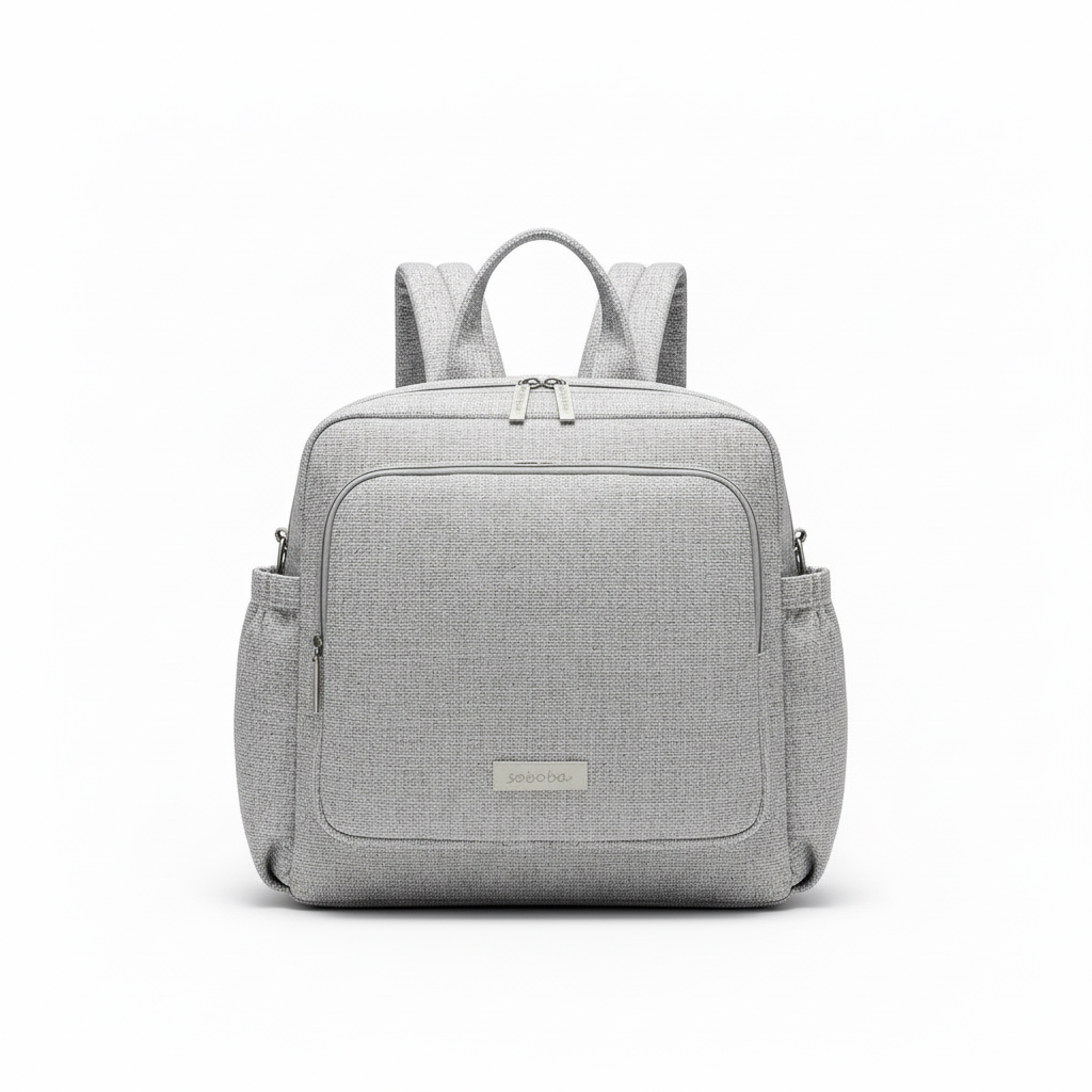 Sac à langer BigBloom Gris fond blanc