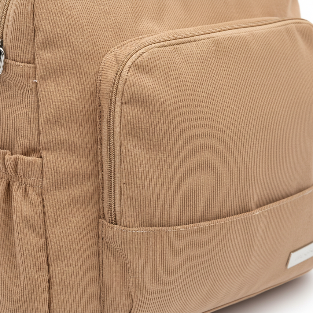 Sac à Langer Marron Velours Côtelé - Design "Héritage" Chic & Doux - Impérméable & Grande Capacité | TrioNest™ Heritage