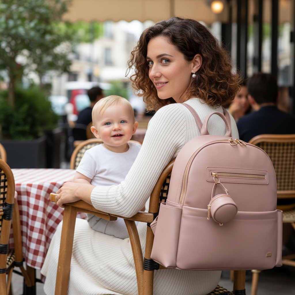 Sac à langer SipSafe Rose lifestyle café