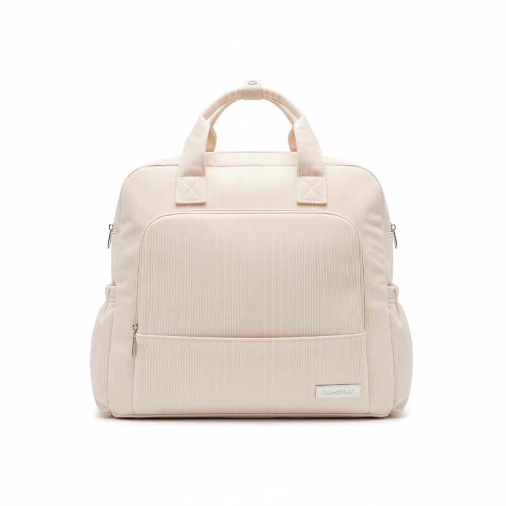 Wickeltasche Braun aus Cord - Schickes & Weiches „Heritage“-Design - Wasserdicht & Großes Fassungsvermögen | TrioNest™ Heritage