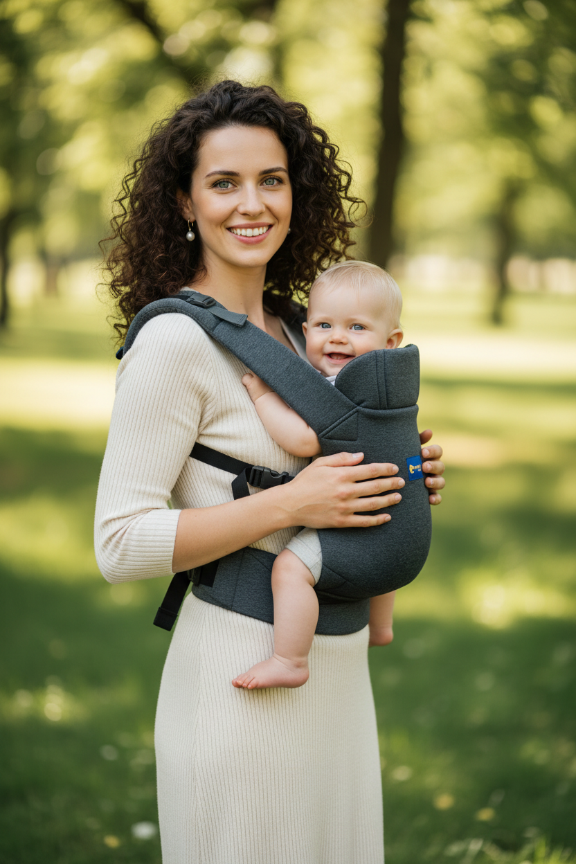 Porte-Bébé Nouveau-Né 3 en 1 Ergonomique | TrioNest™ – Positions Avant, Kangourou & Arrière, 0-36 Mois