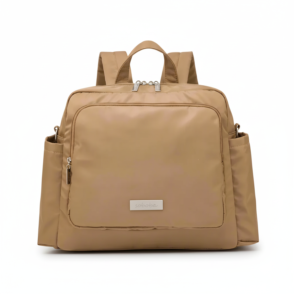 Sac à langer BigBloom Marron fond blanc