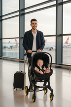 Poussette TrioNest™ 3-en-1 | Siège Auto & Cosy Intégré – Pack Voyage Complet- Naissance à 3 ans – Pliage Compact & Tout-Terrain