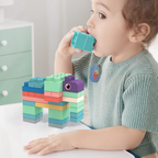 Jeu de Construction Bébé Antichoc FlexBloc – 20 Pièces Silicone TPE, Lavable | TrioNest™
