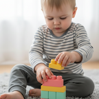 Jeu de Construction Bébé Antichoc FlexBloc – 20 Pièces Silicone TPE, Lavable | TrioNest™