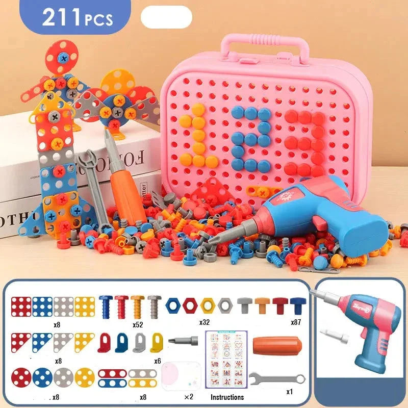 Jeux de Construction Mallette de Bricolage – Motricité Fine, Éveil Sensoriel, 211 ou 351 Pièces | TrioNest™