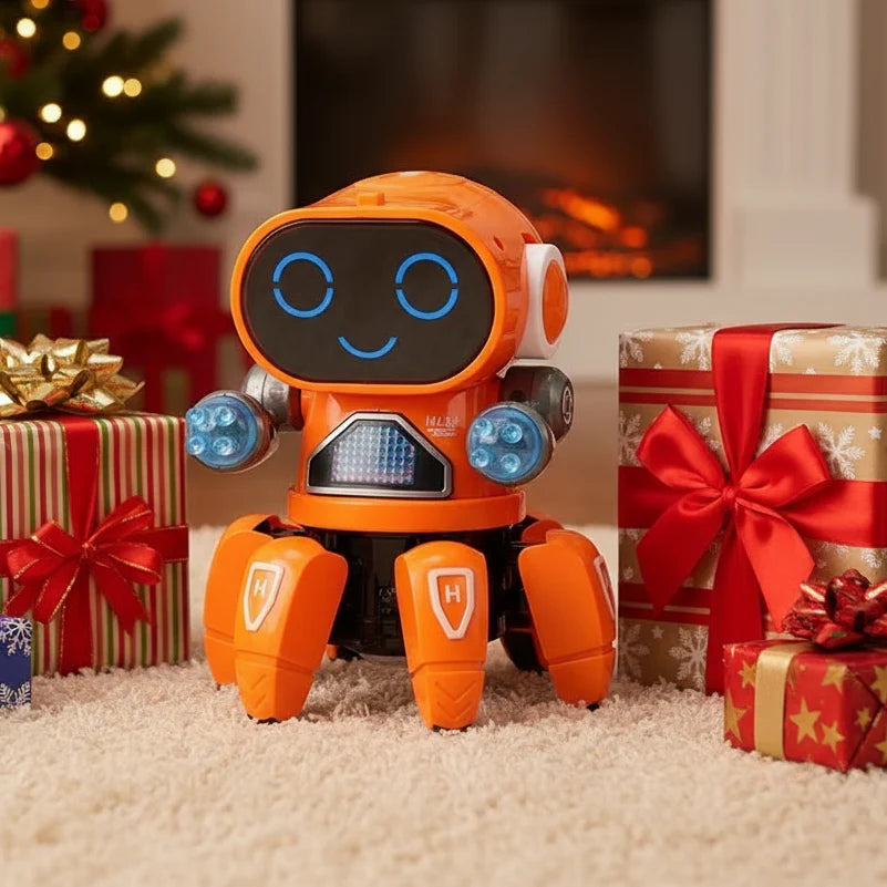 Robot Dansant LED Musical Télécommande 6 Pattes Enfant 3-12 Ans GROOVEBOT – TrioNest™