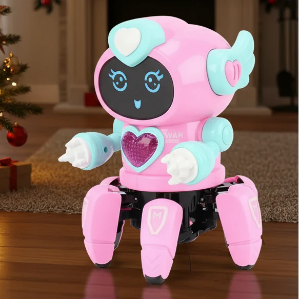 Robot Dansant LED Musical Télécommande 6 Pattes Enfant 3-12 Ans GROOVEBOT – TrioNest™
