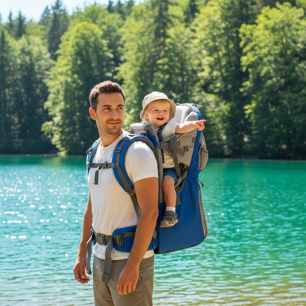 Porte-Bébé Randonnée & Voyage - Châssis Ultra-Léger & Confort Dos - Pare-Soleil & Rangement Intégré | TrioNest Adventure