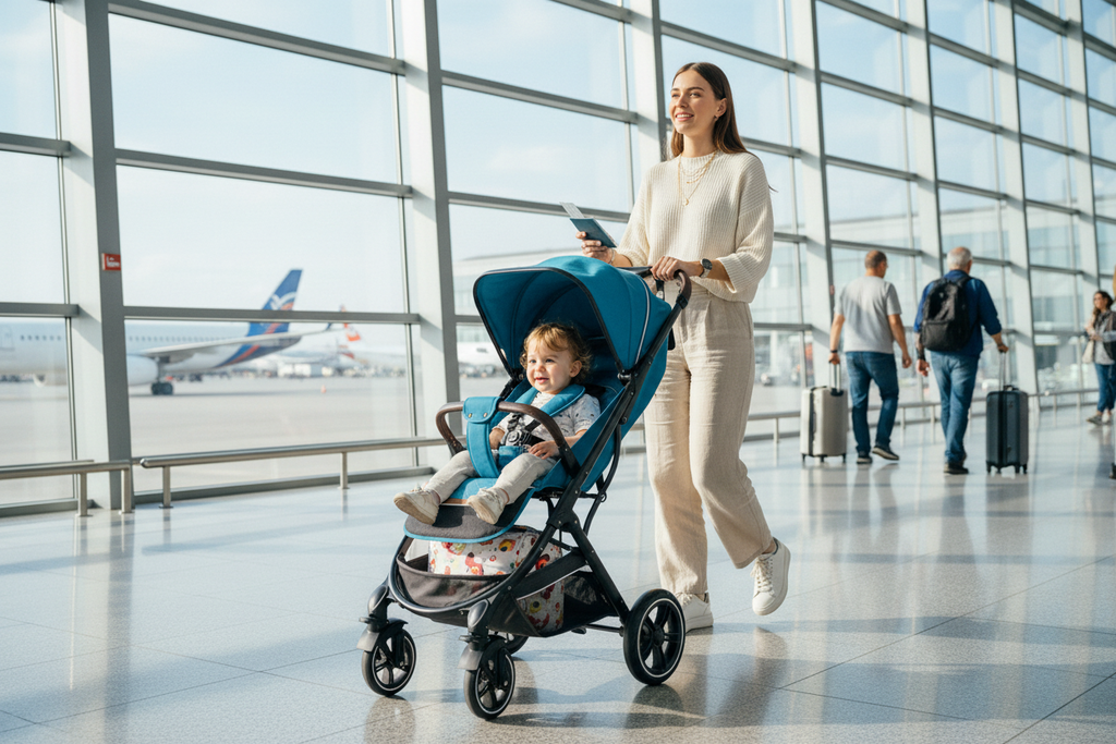 Poussette Pour Bébés Pliable Tout-Terrain | TrioNest™ – Confort, Sécurité & Praticité