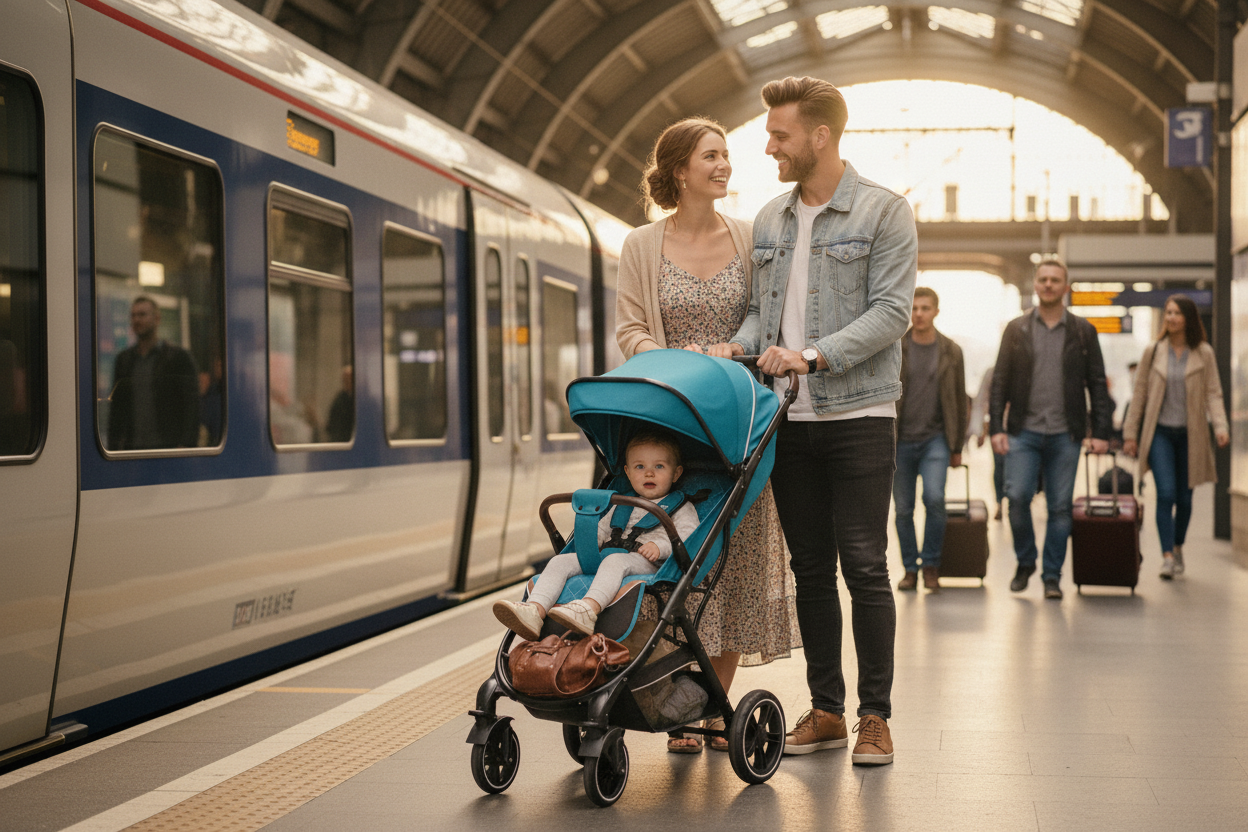 Poussette Pour Bébés Pliable Tout-Terrain | TrioNest™ – Confort, Sécurité & Praticité