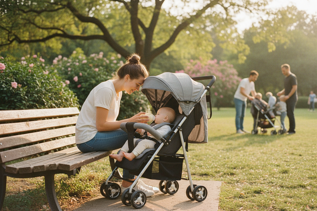 Poussette Bébé Compacte Pliable | TrioNest™ – Légère, Maniable & Confortable