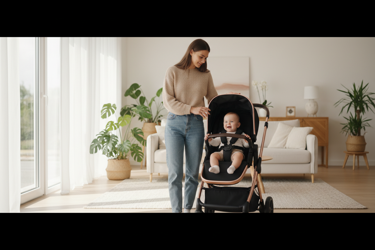 Maman avec bébé à la maison - Bébé bien positionné