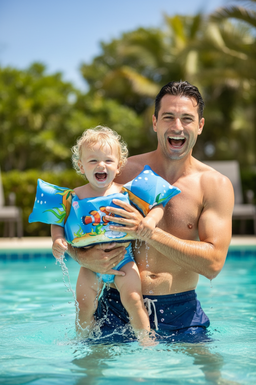 Gilet de Natation à Brassard pour Enfants – Double Sécurité, Flottaison, 2-6 Ans | TrioNest™