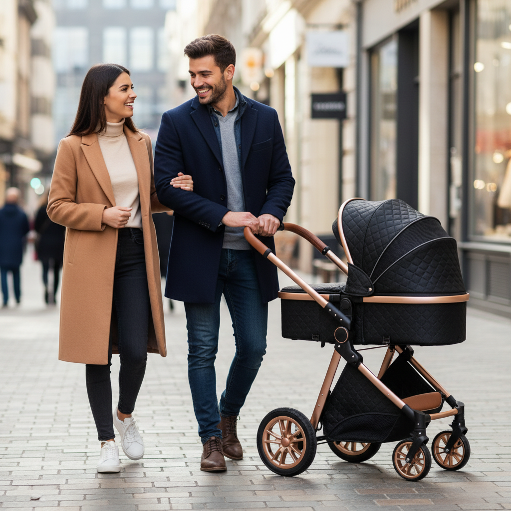 Poussette 3-en-1 Pack Naissance Complet – Nacelle, Siège Auto Groupe 0+, Siège Réversible, Suspensions, 0-3 Ans | TrioNest™ FLEXIA