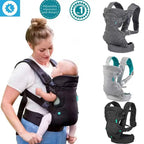 Porte-Bébé Ergonomique 4 en 1 — Écharpe, Kangourou, Dos & Tabouret de Hanche TrioNest™ Poussette 3 en 1