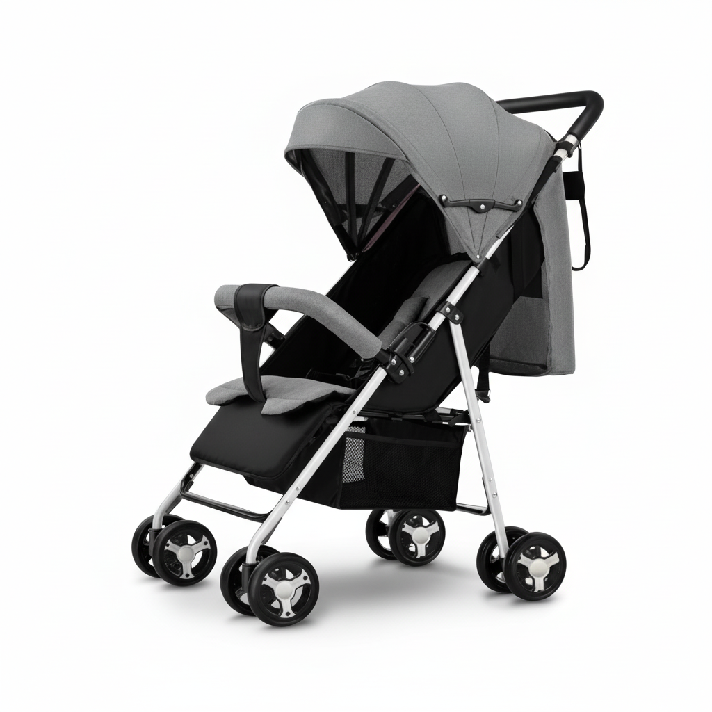 Poussette Bébé Compacte Pliable | TrioNest™ – Légère, Maniable & Confortable