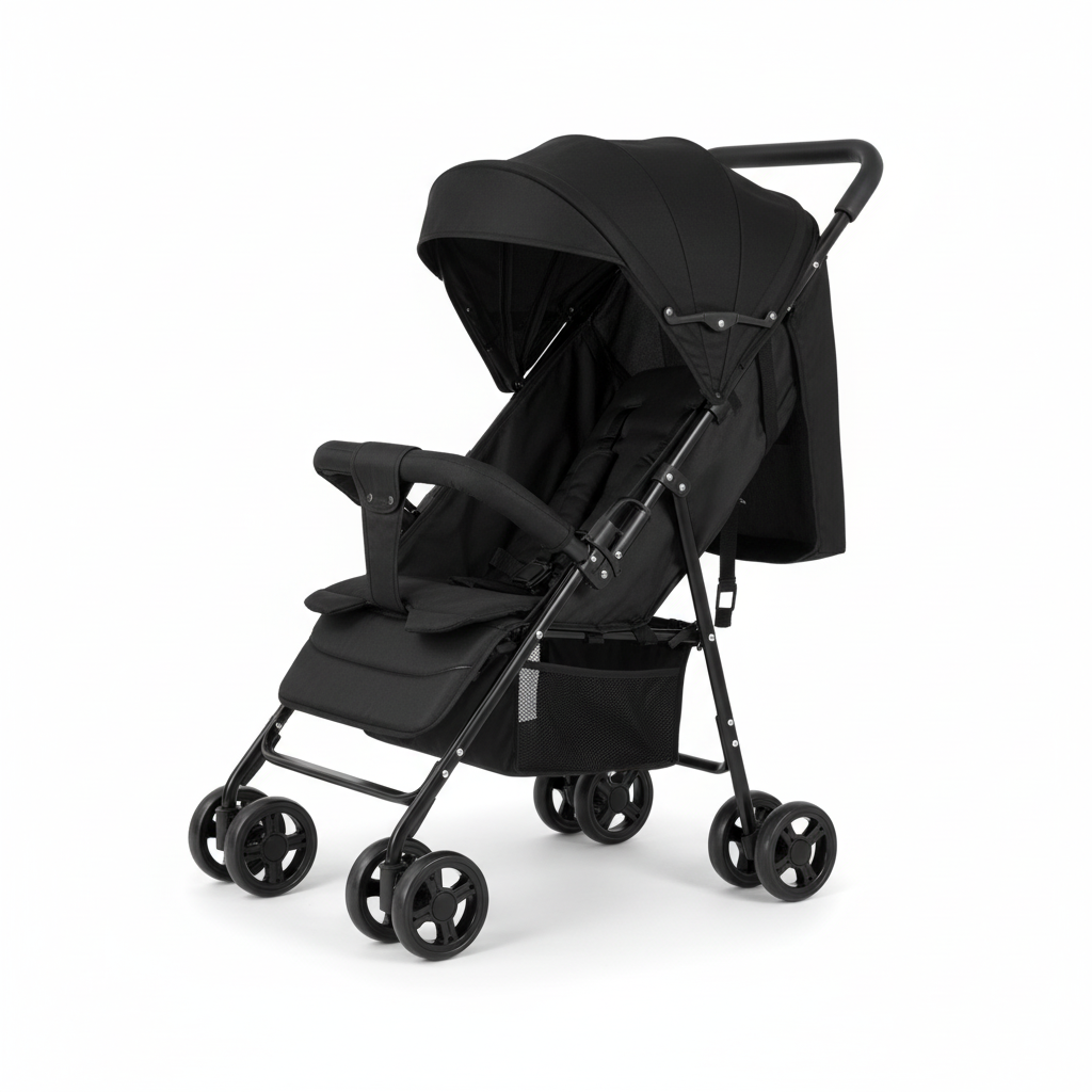 Poussette Bébé Compacte Pliable | TrioNest™ – Légère, Maniable & Confortable
