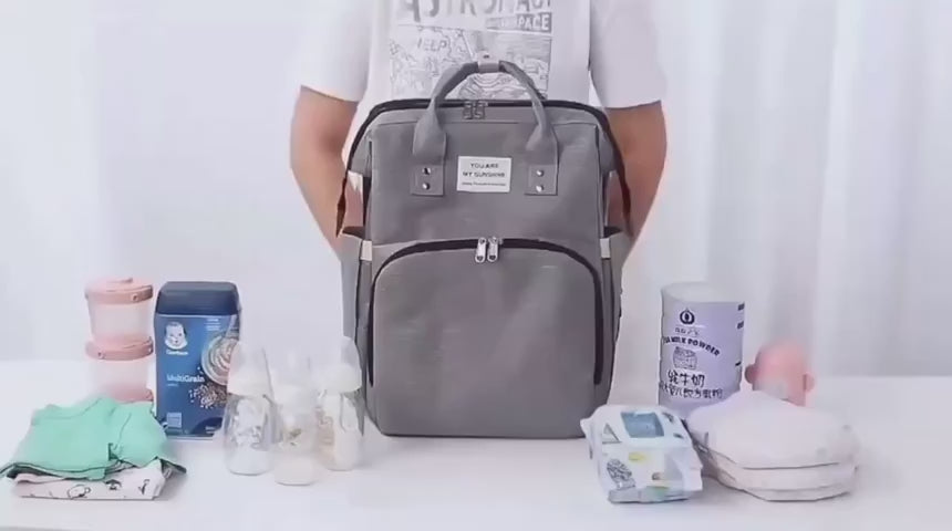 Sac à Langer Bébé NestBag 4 en 1 – Lit Pliant, Table à Langer, Poche Isotherme, Imperméable | TrioNest™