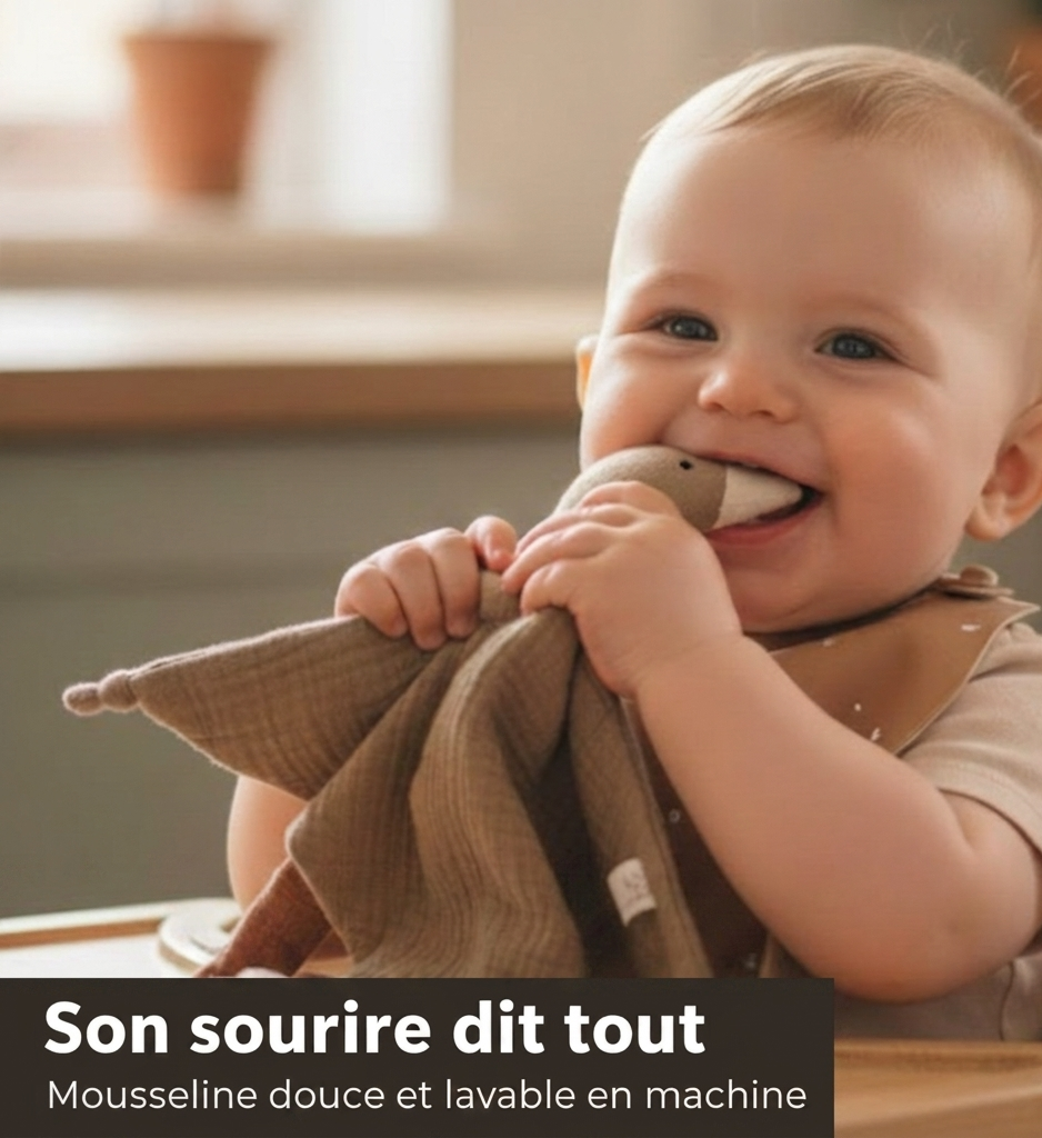 Doudou Bébé Canard CanardNest™ – Peluche Douce Apaisement Sommeil & Cadeau Baby Shower 5 Couleurs 47x43cm | TrioNest™