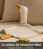 Doudou Bébé Canard CanardNest™ – Peluche Douce Apaisement Sommeil & Cadeau Baby Shower 5 Couleurs 47x43cm | TrioNest™