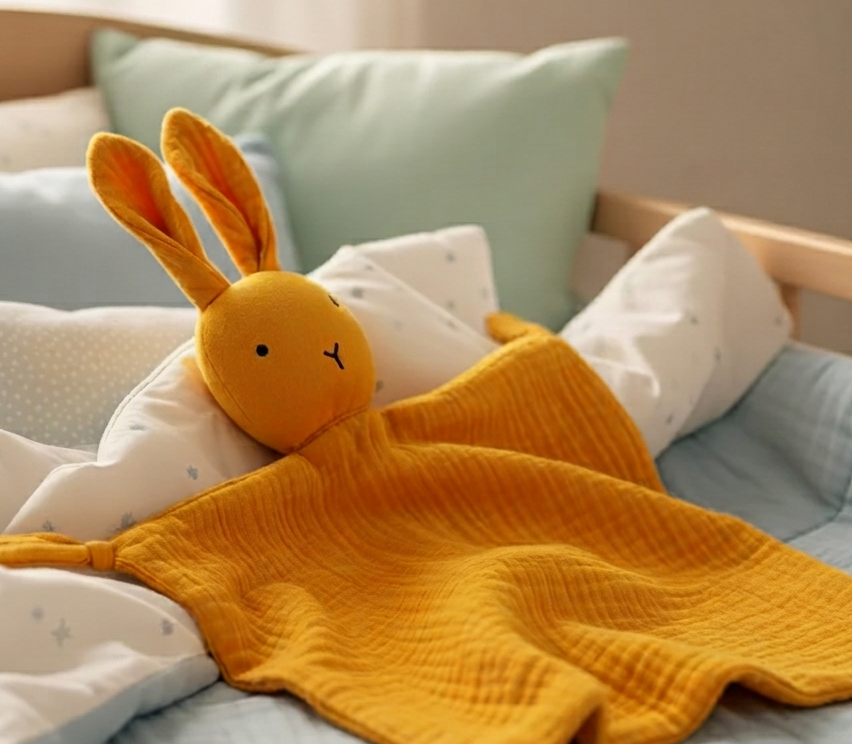 Doudou Lapin Bébé LapinNest™ – Peluche Douce Apaisement Sommeil & Objet Transitionnel 5 Couleurs 0-12 Mois | TrioNest™