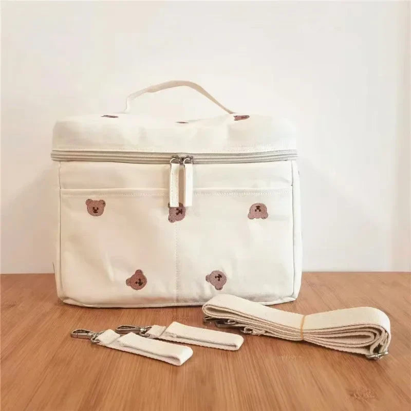 Sac à Langer Bébé Portable Anti-Taches | TrioNest™ – Crochets Poussette, Compartiment Biberons, 2 Coloris