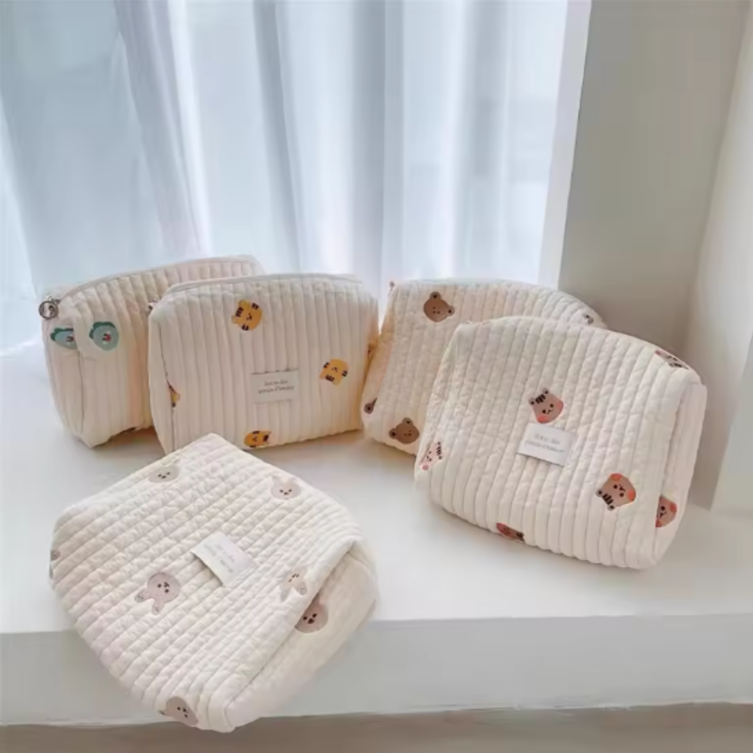 Sac à Langer Anses BlossoNest – Coton Brodé, Fermeture Éclair, Fixation Poussette, 100 g | TrioNest™