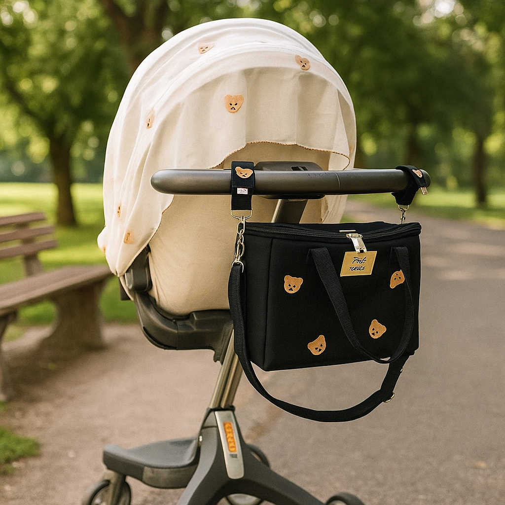 Sac à Langer Bébé Portable Anti-Taches | TrioNest™ – Crochets Poussette, Compartiment Biberons, 2 Coloris