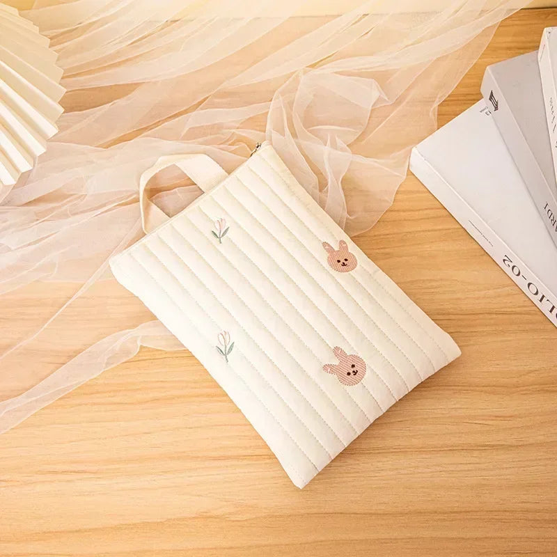 Sac à Langer Brodé Motifs Mignons | TrioNest™ – Coton, Fermeture Zippée, 4 Motifs au Choix
