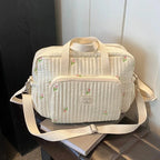 Sac à Langer Bébé à Bandoulière en Coton | TrioNest™ – Élégant, Poches Zippées, 2 Motifs, 34x26x10 cm