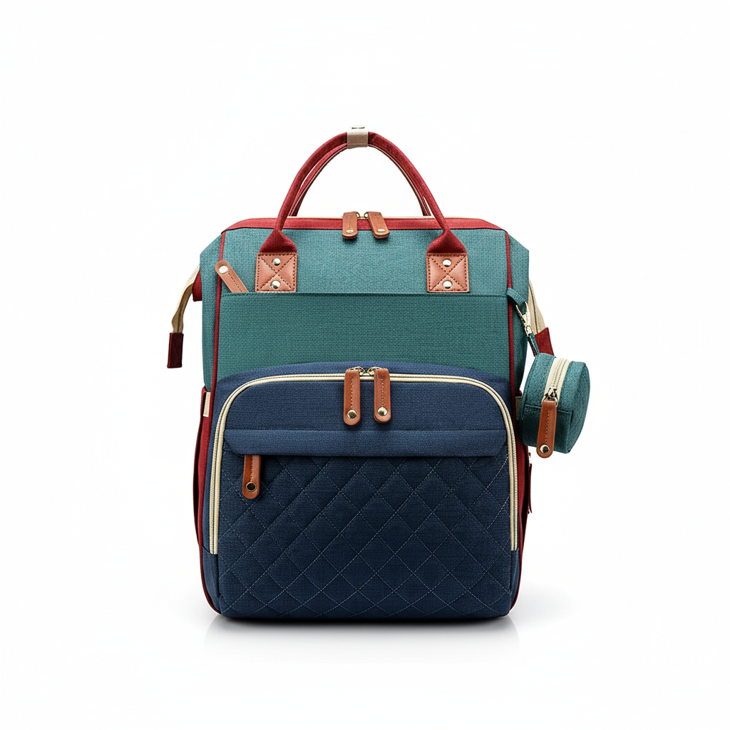 Sac à Dos à Langer 3-en-1 – Lit de Voyage, Imperméable, Charge USB, 7 Compartiments, Compatible Poussette | TrioNest™
